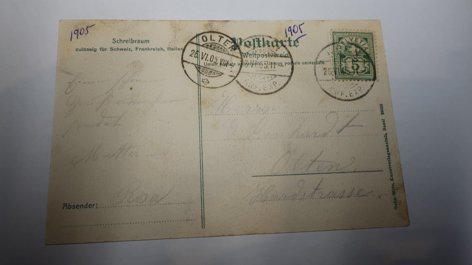 Ansichtskarten: Bern Bärengraben  1905 – Gebraucht aus Cormoret von Pascalll2001 3
