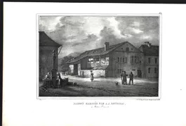 Motiers Travers Litho von Pingret 1825