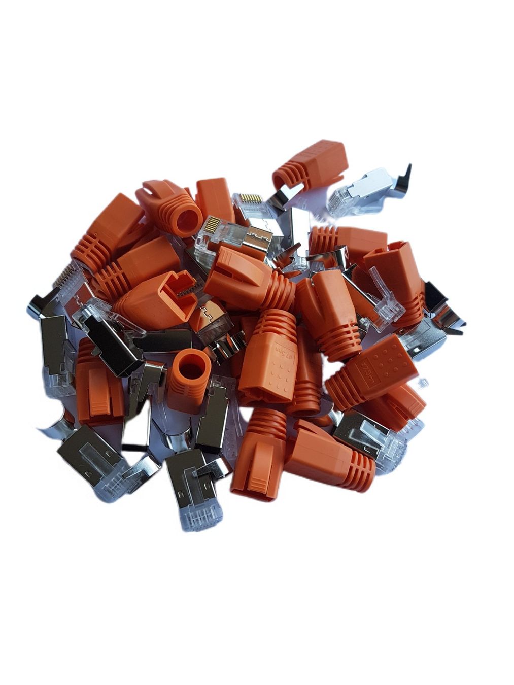 Spine: 25x RJ45 Stecker orange – Nuovo e nell'imballaggio originale da Perlen venduto da shelbycobra 1