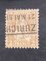 Schweiz 1881 Sitzende 2 Rp. 37 Vollstempel ZÜRICH 21.MAI 81