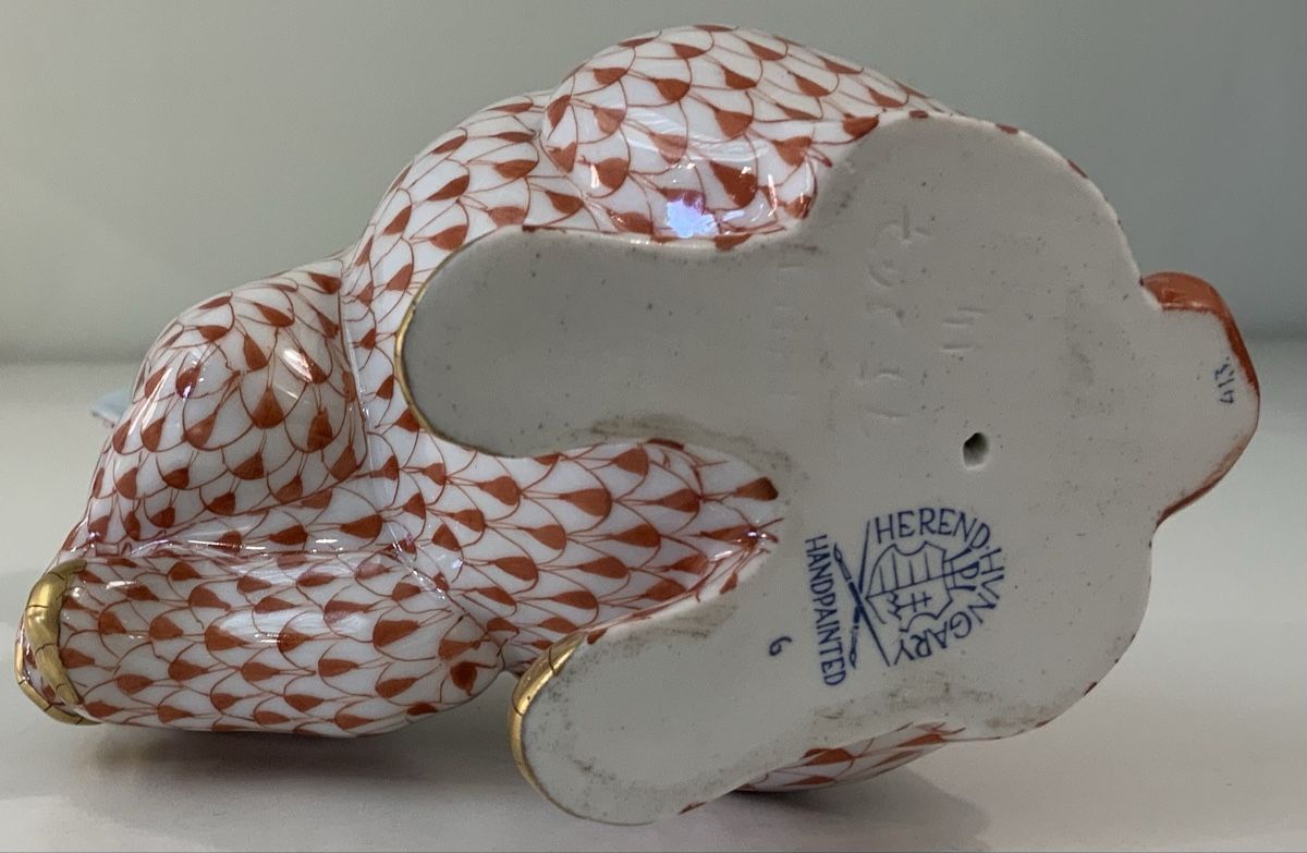 Herend Statuette: Grand lapin Herend Rouge – Usato da rolle venduto da Tontonjulot 2