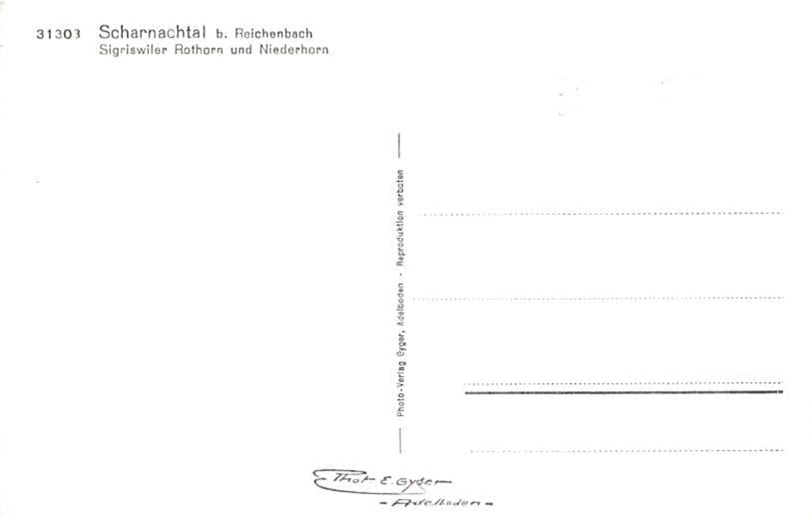 Cartes postales: Scharnachtal bei Reichenbach – D'occasion à Ottikon b.Kemptth. par Neptun1974 1
