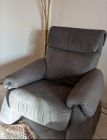 Relax Sofa 2er und 3er und Relax Sessel dunkelgrau Echtleder