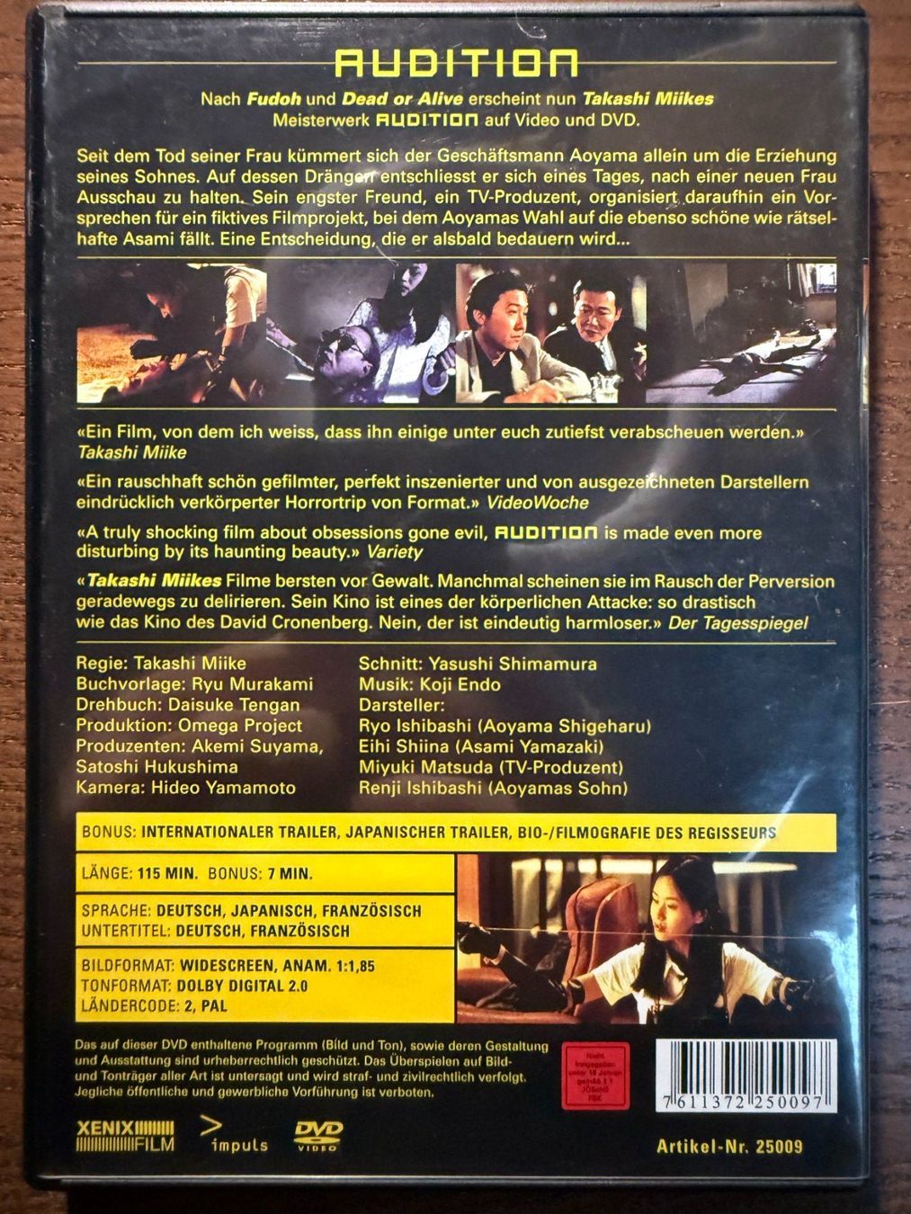 Alle DVDs: Audition – Gebraucht aus Zürich von FilmFreunde 1