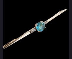 Antk Turmalin Diamant Stabbrosche Pin Gold 585 14kt