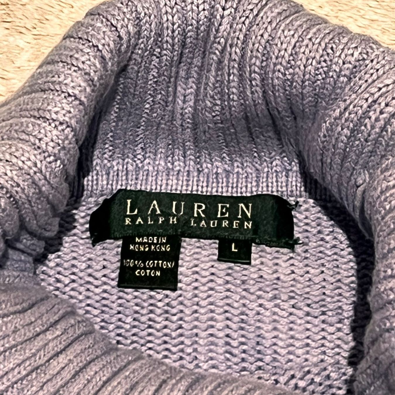 Ralph Lauren Pullover & Sweatshirts: Pull Ralph Lauren vintage Col Roulé Lilas, Taille L – Gebraucht aus Marin-Epagnier von csc_8765 2