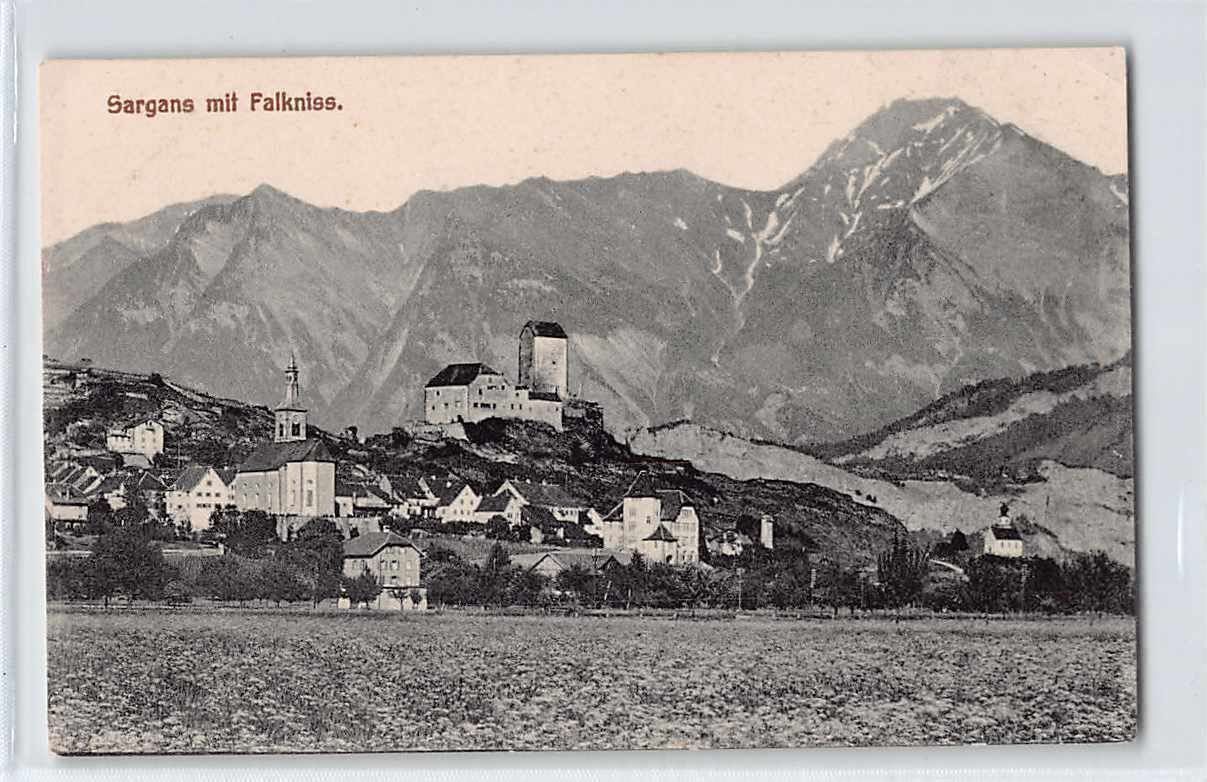 Cartoline postali: GRUSS SARGANS - blauer O HÜLFSFELDPOST – Usato da Winterthur venduto da SchatzchischtliWinti
