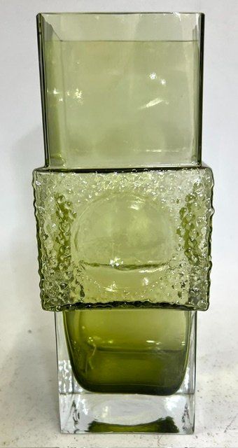 Vasen & Gefässe: Glas Vase oliv aus den 60er – Gebraucht aus Zürich von gigimai67 1
