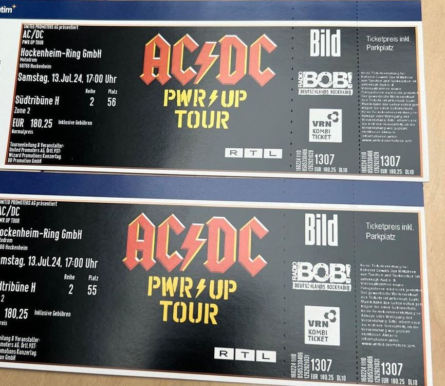 AC / DC Sitzplatz Tickets Hockenheim 13. Juli 2024 (Neu und ...