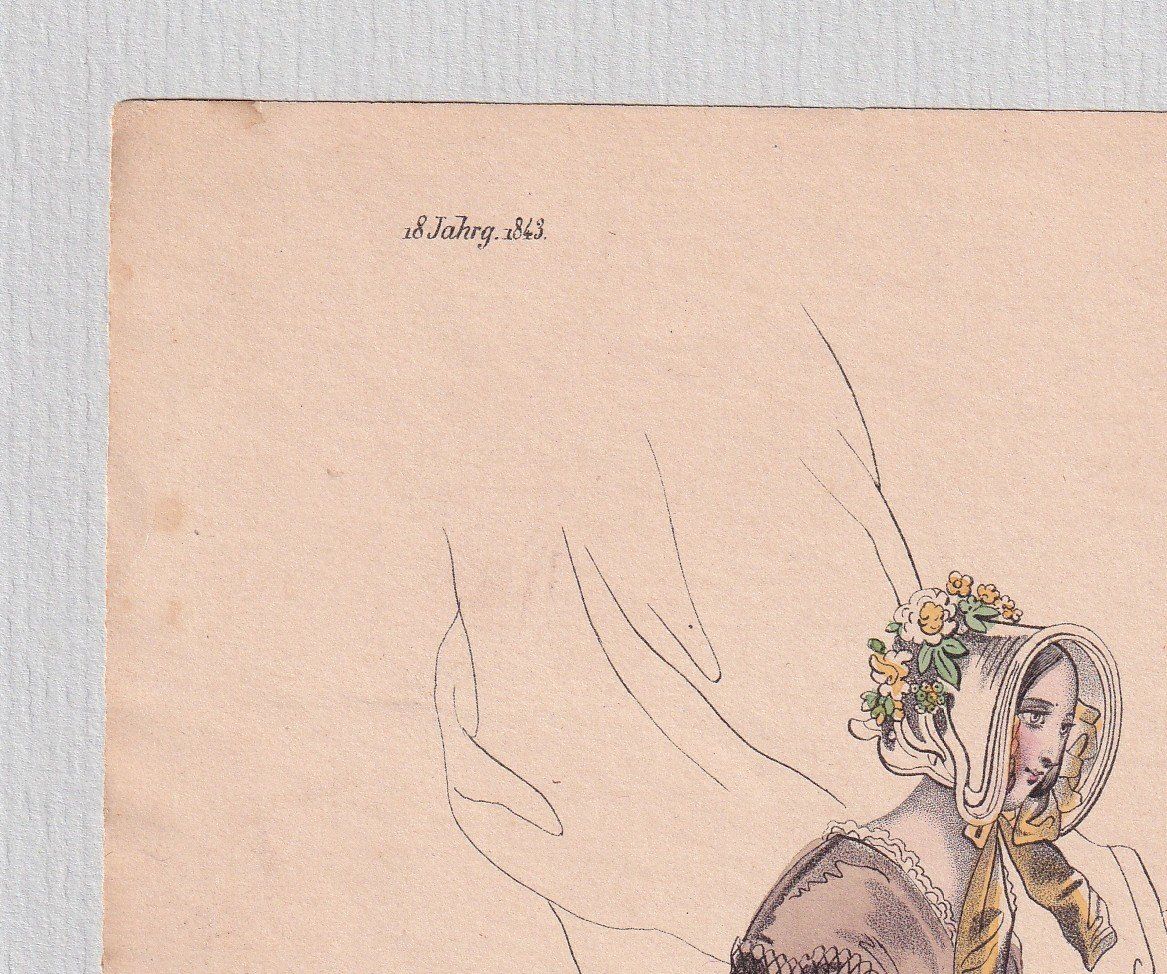 Stiche: MODE, BIEDERMEIER, KLAVIER, LITHOGRAPHIE 1843 – Gebraucht aus Grüningen von Kartensammler 2