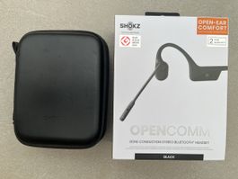 SHOKZ OpenComm Bluetooth Headset schwarz mit Zubehoer