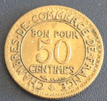 Münze Frankreich 50 Centimes 1922 Commerce Industrie