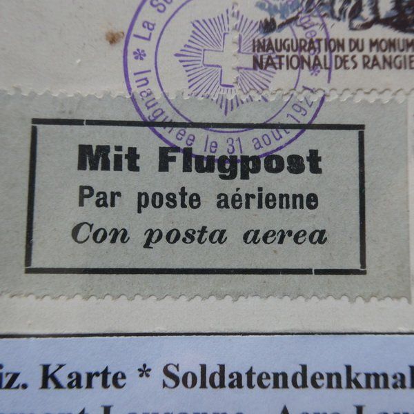 Alle Briefmarken: 1924  interessanter CH - FLUGPOST - Beleg – Gebraucht aus Egliswil von Trens01 5