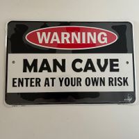 Man Cave Warning Blechschild (30x20cm) – OVP