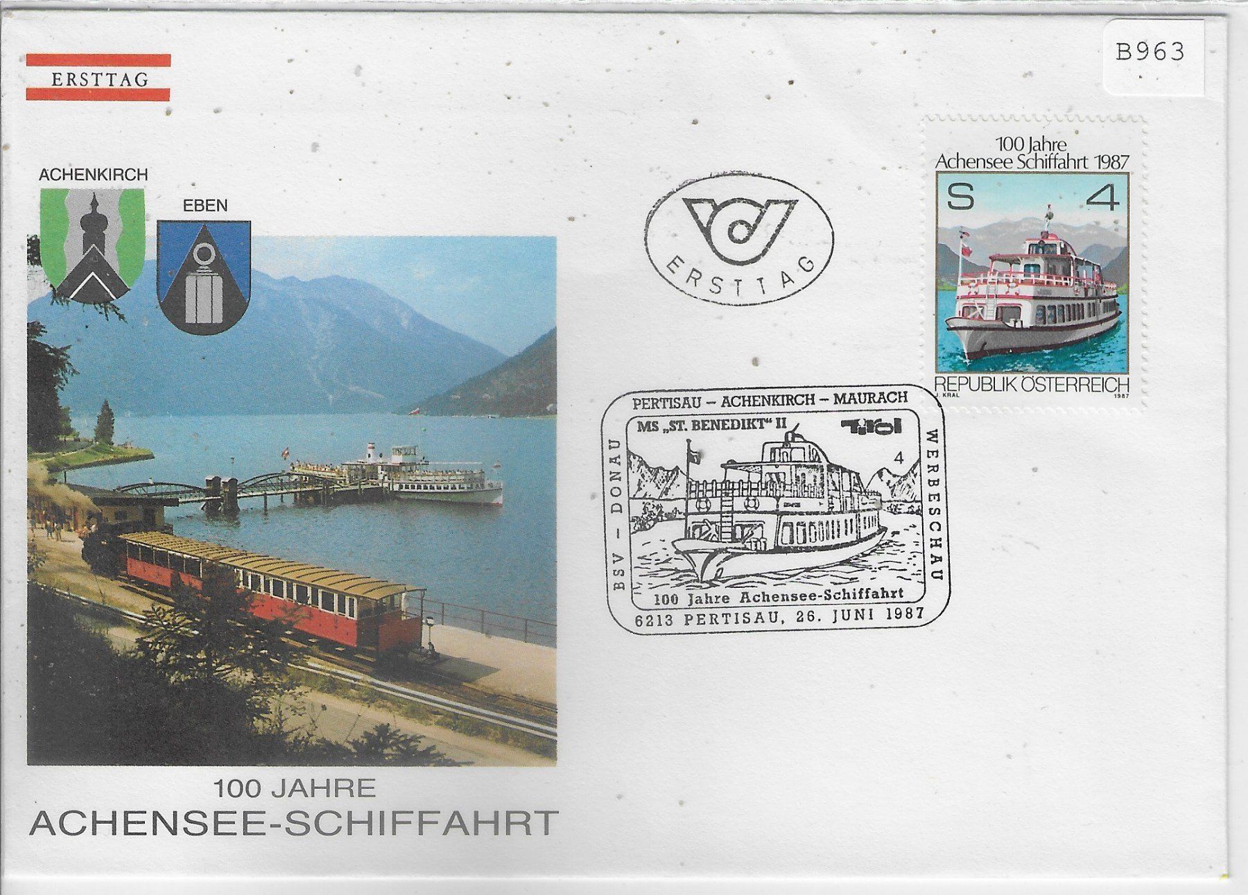 Tutti i francobolli: FDC 100 Jahre Achensee-Schiffahrt – Usato da Ettingen venduto da Kartenplanet