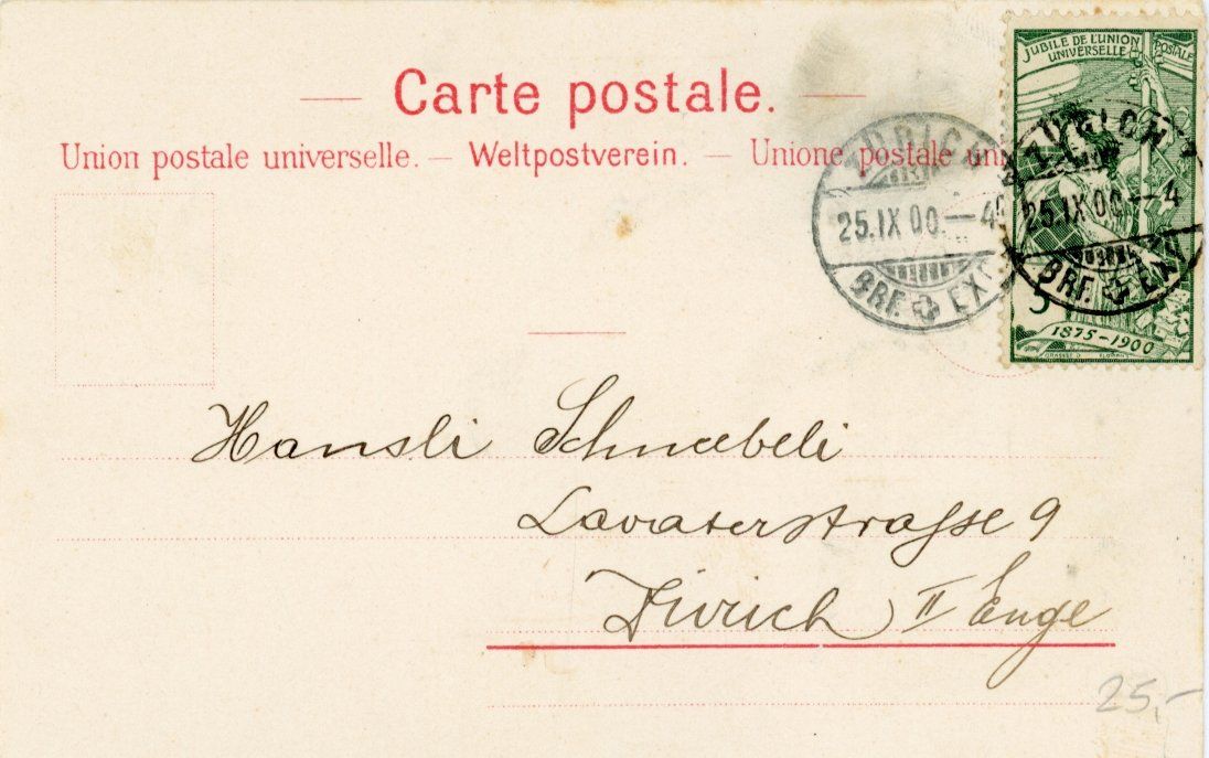 Cartoline postali: Schweiz  CH -  Briefmarken - Karte      um 1900 – Usato da Brig venduto da Valcards54 1
