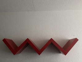 Wandregal Zick Zack rot neuwertig