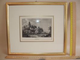 Stich Schloss Sulzberg bei Goldach St. Gallen in Goldrahmen