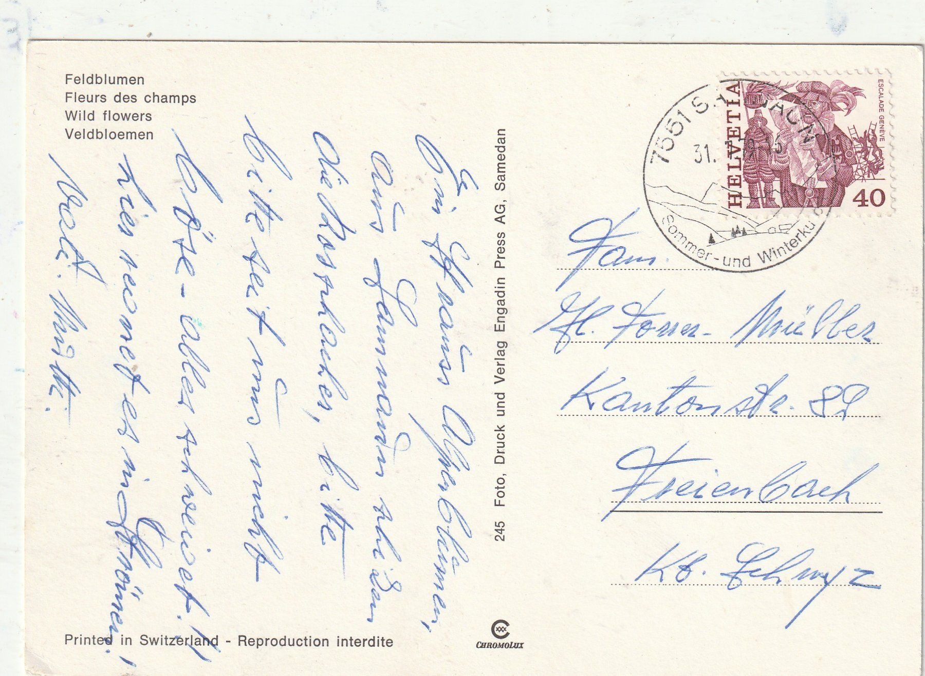 Cartoline postali: Blumenkarte – Usato da Lumbrein venduto da made02 1