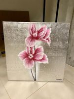 Metallic Gemälde rosa Blume 3D Schrift