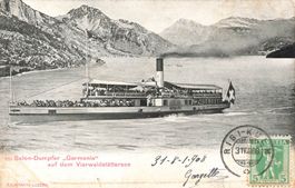 Vierwaldstättersee (LU) Dampfschiff Battello schiff boot
