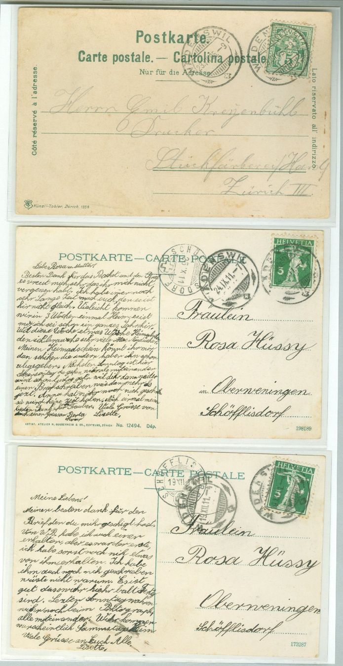 Ansichtskarten: 1905/22 Schweiz AK Kt ZH – Gebraucht aus Zürich von yago-rot 1