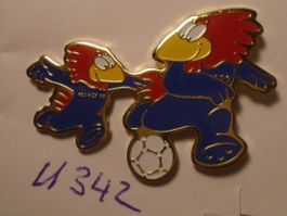 1 Pin Fussball WM Frankreich 98, Maskottchen (U342)