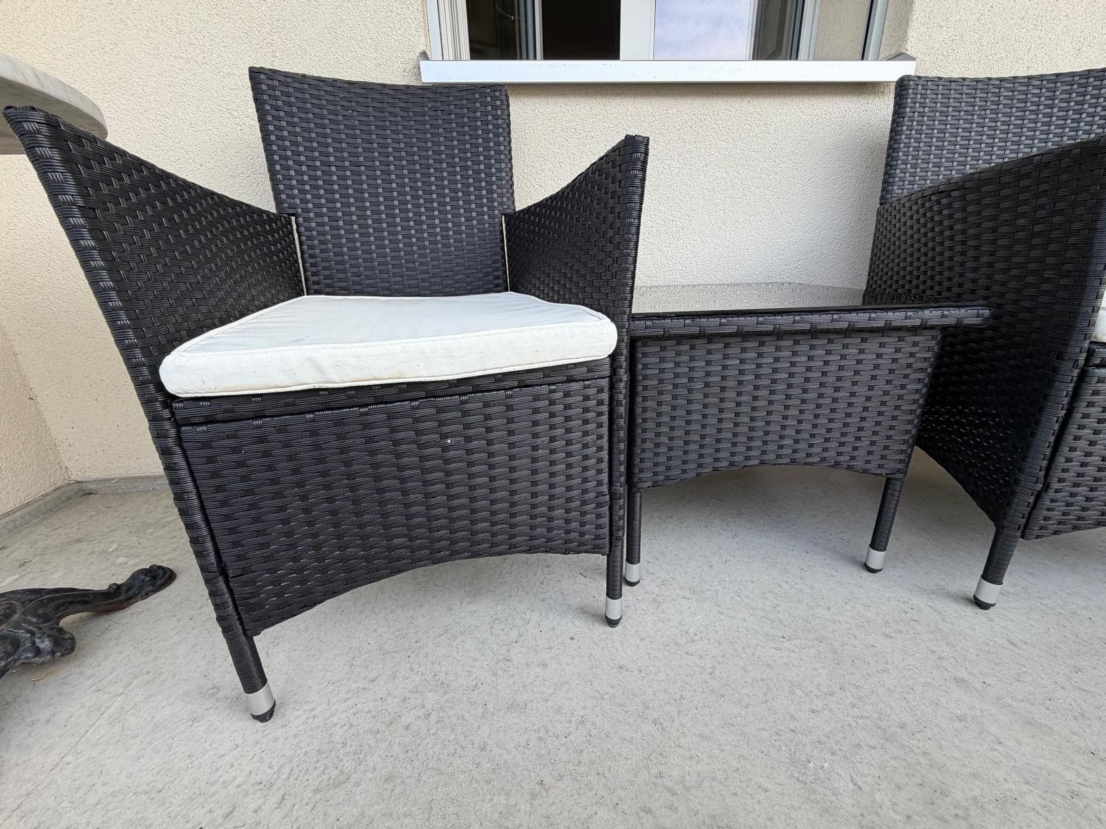 Sessel: 3 teiliges Garten-/Balkon Lounge Set, Polyrattan – Gebraucht aus Luzern von Johannas-flohmarkt 3