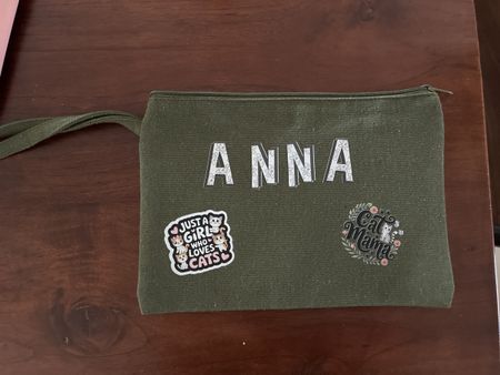 Stylish Olive Green Pouch - Personalised ANNA!