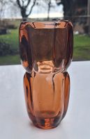Braun getönte Blumenvase, Vintage Design, Glas