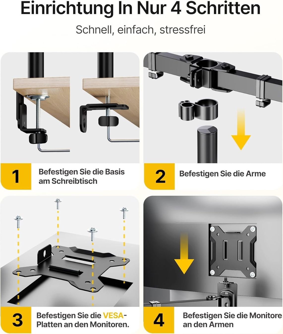 Wandhalterungen: Monitor Halterung 4 Monitore 17-32 Zoll VESA – Neu und originalverpackt aus Suhr von TradeMasters 5