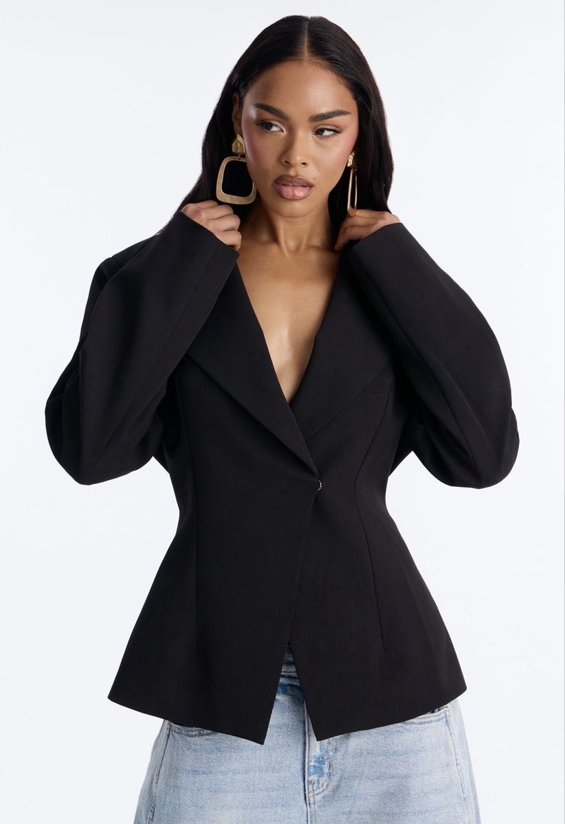 Vestes: Schicker Blazer mit Gürtel, schwarz, nei, Grösse L – Neuf avec emballage d'origine à Luzern par rin_c5rv