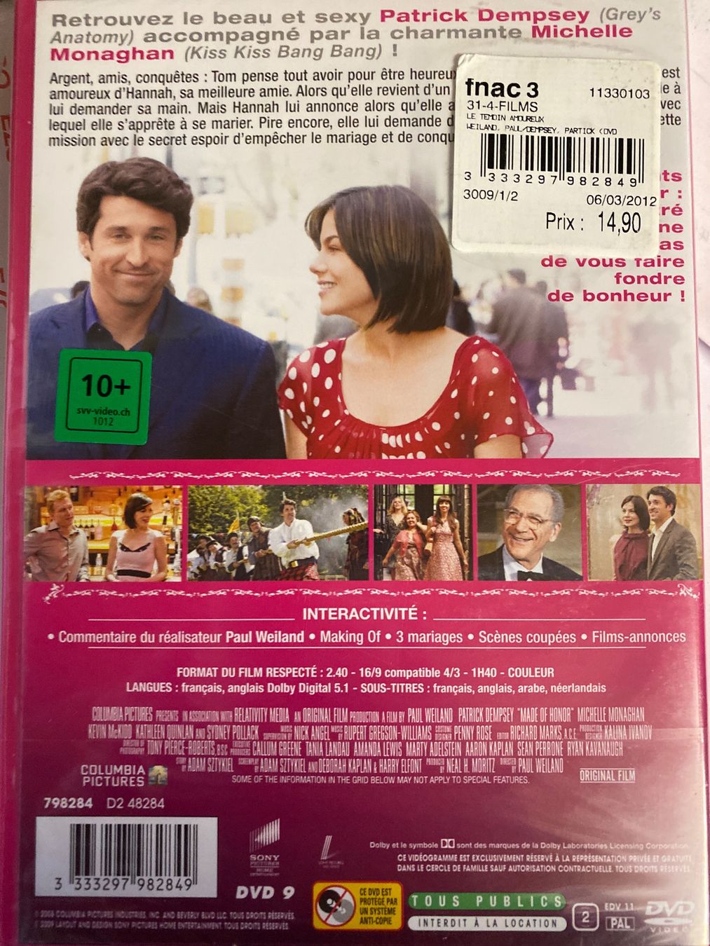 Alle DVDs: DVD "Le témoin amoureux" avec Patrick Dempsey – Neu und originalverpackt aus Le Brassus von cinema13 1