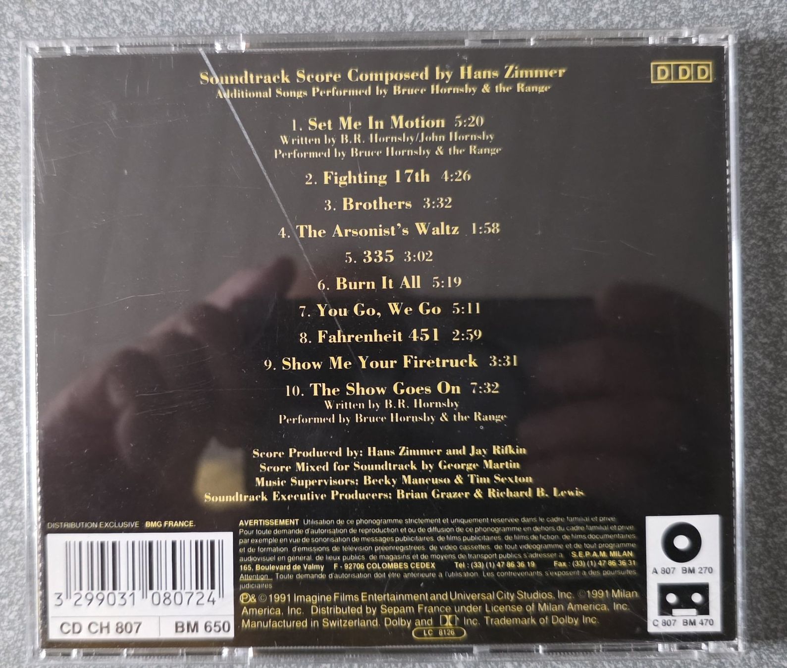 CD: Backdraft  - Original Motion Picture Soundtrack CD – Usato da Oetwil am See venduto da fineli2 1