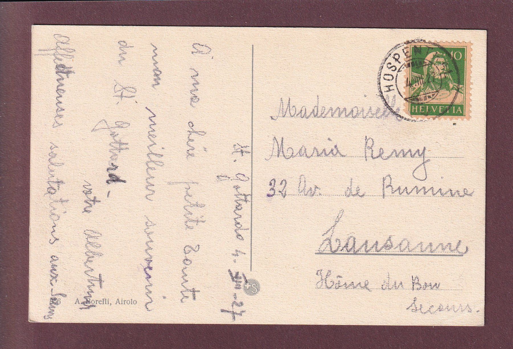 Ansichtskarten: ST. GOTTARDO / Gotthardhospiz - 1927 – Gebraucht aus Pully von nicecards 1