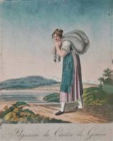 Genève Tracht Aquatinta altkoloriert