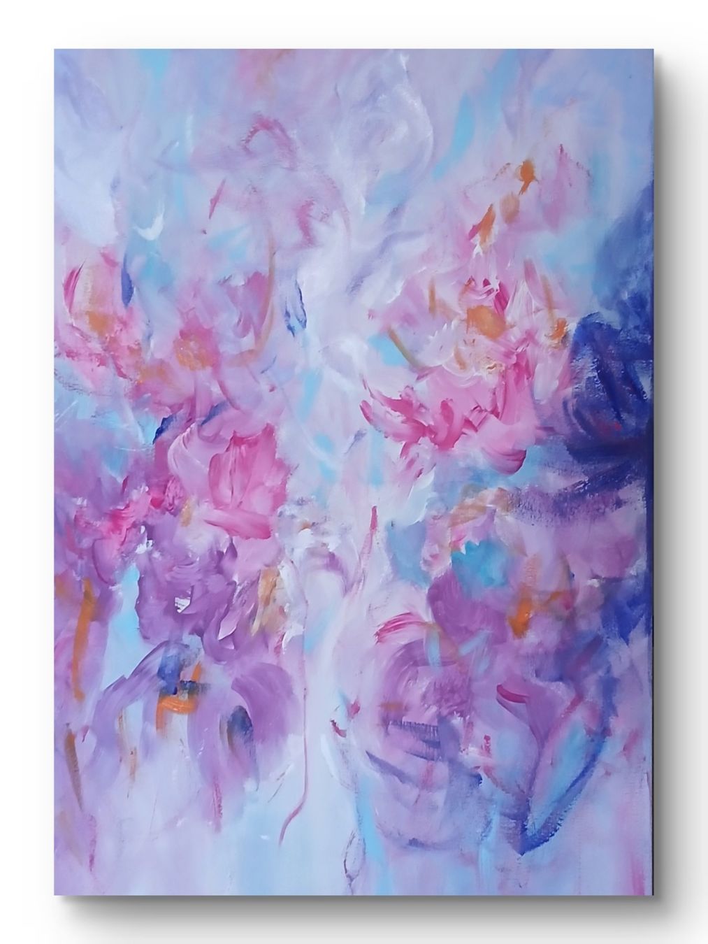 Dipinti: Abstraktes Acrylbild mit Bluemen, 50x70 cm – Nuovo e nell'imballaggio originale da Beinwil am See venduto da Superchance