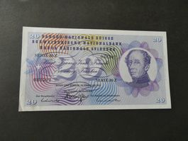 Schweiz 1971, 20 Franken ungefaltet  schwacher Bug