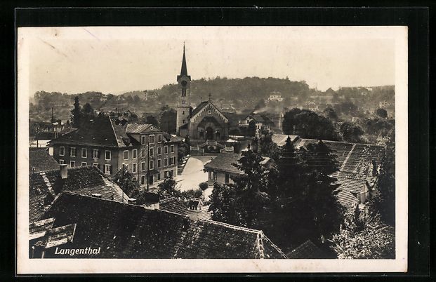 Ansichtskarten: AK Langenthal, Ortsansicht mit Kirche – Gebraucht aus Berlin von bartko-reher