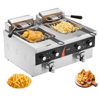 VEVOR Elektrische Fritteuse Edelstahl Doppelte Tanks 3000Wx2