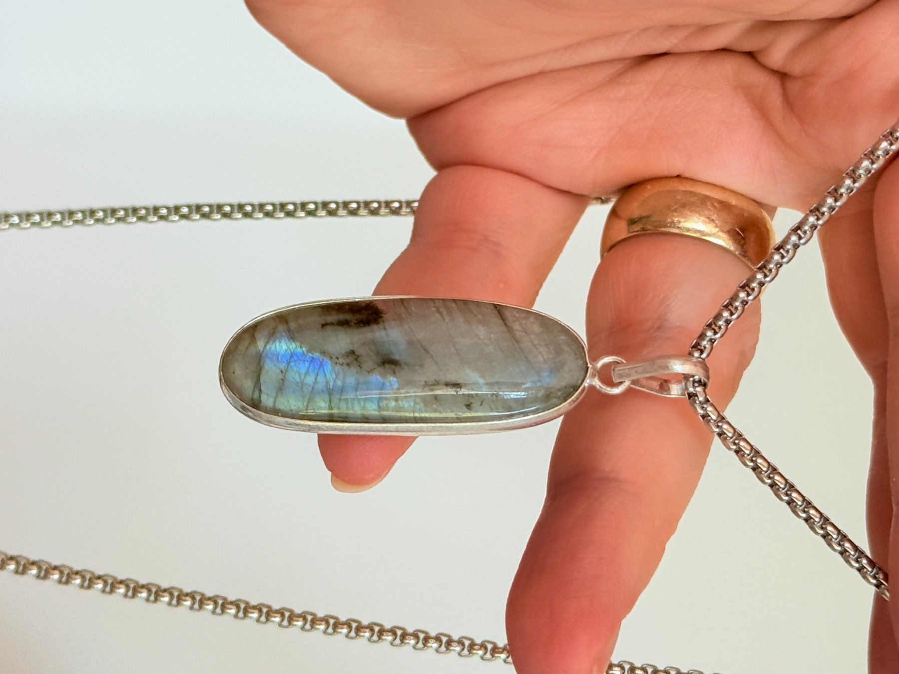 Catenine: Collier avec labradorite - Élégant & Naturel! – Nuovo e nell'imballaggio originale da Genève venduto da AWWA 8