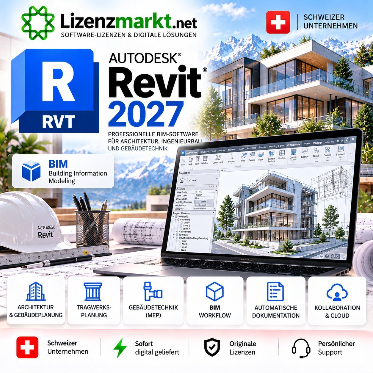 Autodesk Software: Autodesk Revit  2027 | 1 Jahr – Nuovo (secondo la descrizione) da Gossau SG venduto da Lizenzmarkt