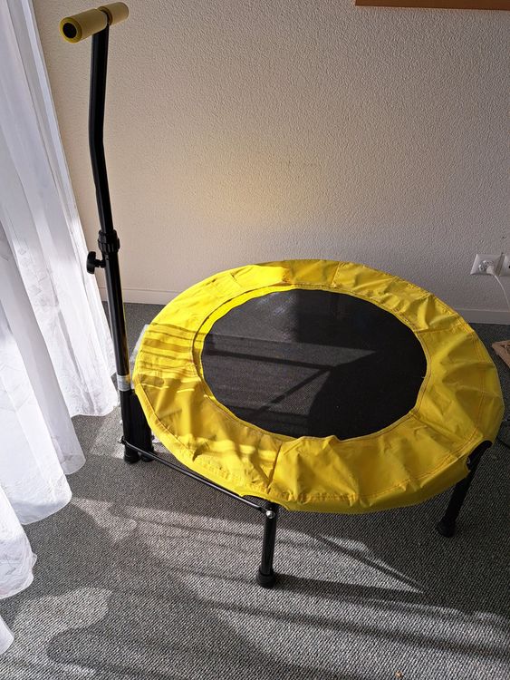 Fitness Trampolin mit Stange 1