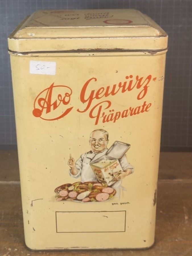 Barattoli: Wunderschöne antike Blechdose AVO GEWÜRZE – Usato da Gelterkinden venduto da MYSTOREFORYOU4460