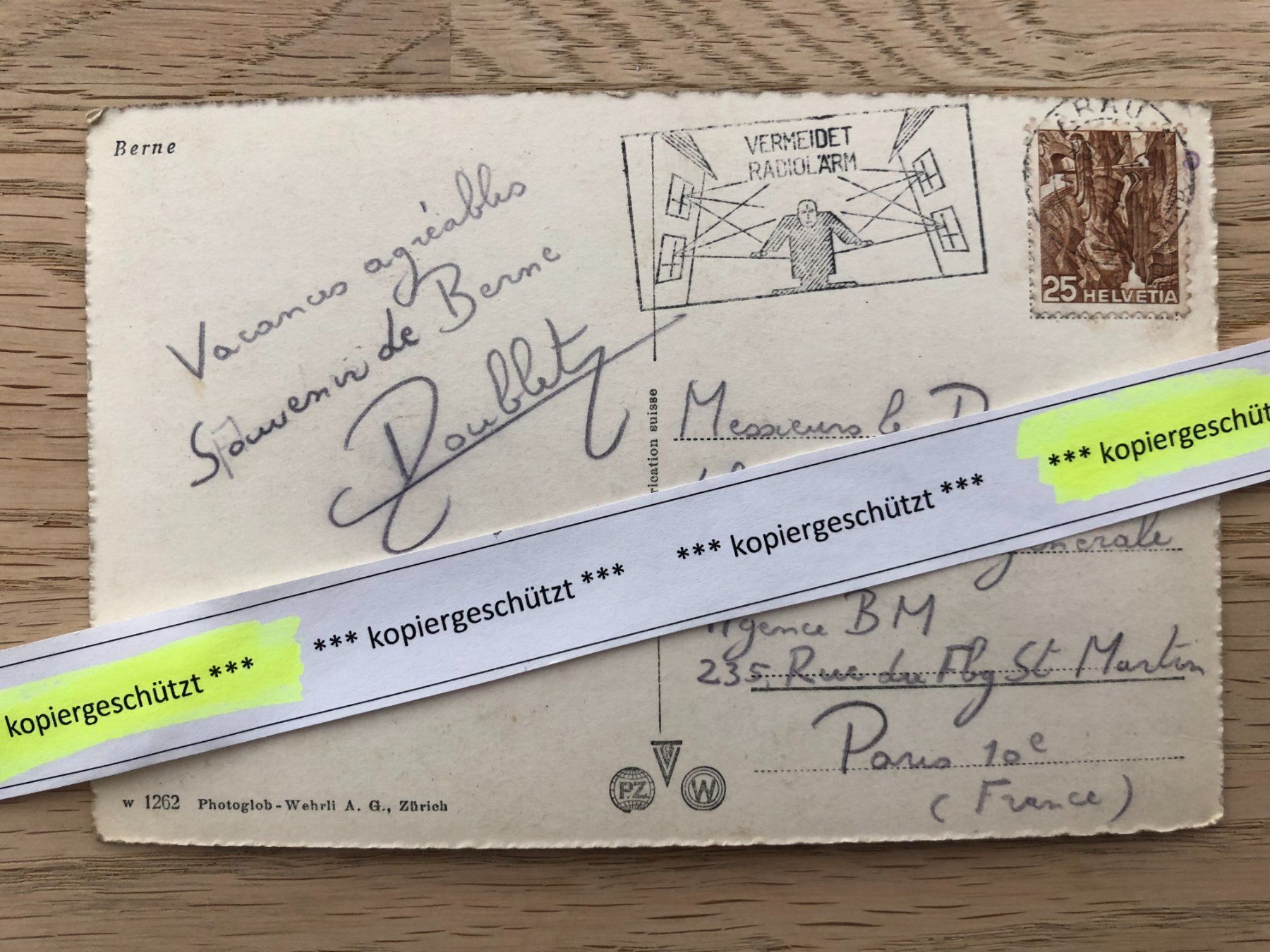 Cartoline postali: Bern Rosengarten Kirche AK – Usato da Hefenhofen venduto da Bierinder 1