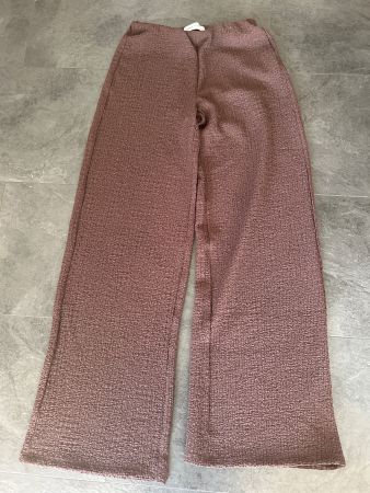 Damenhose weit geschnitten braun texturiert gebraucht