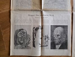 Pablo Picasso - NZZ Zeitungs Artikel von 1968 Kunsthaus Züri