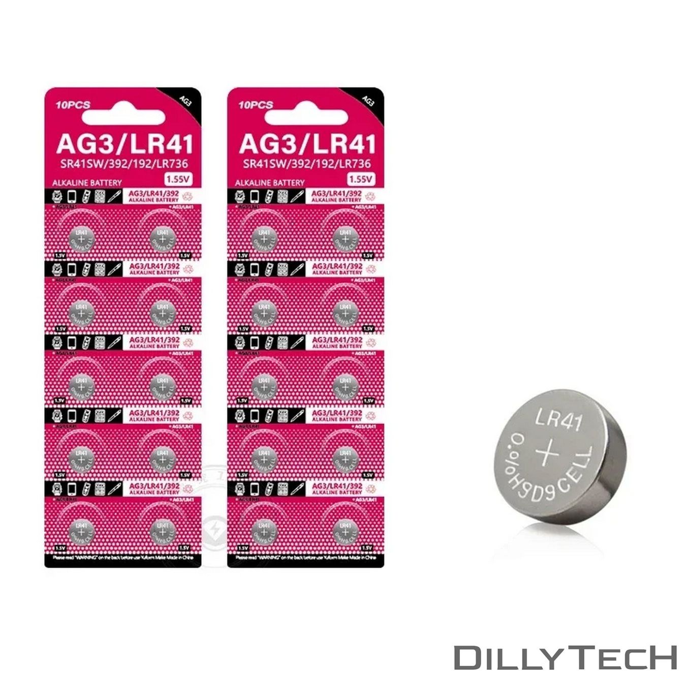 Caricatori & Batterie: DTecH AG3, LR41, 392 Knopfzellenbatterie - 50 Stk. – Nuovo e nell'imballaggio originale da Meilen venduto da DillyTecH 2