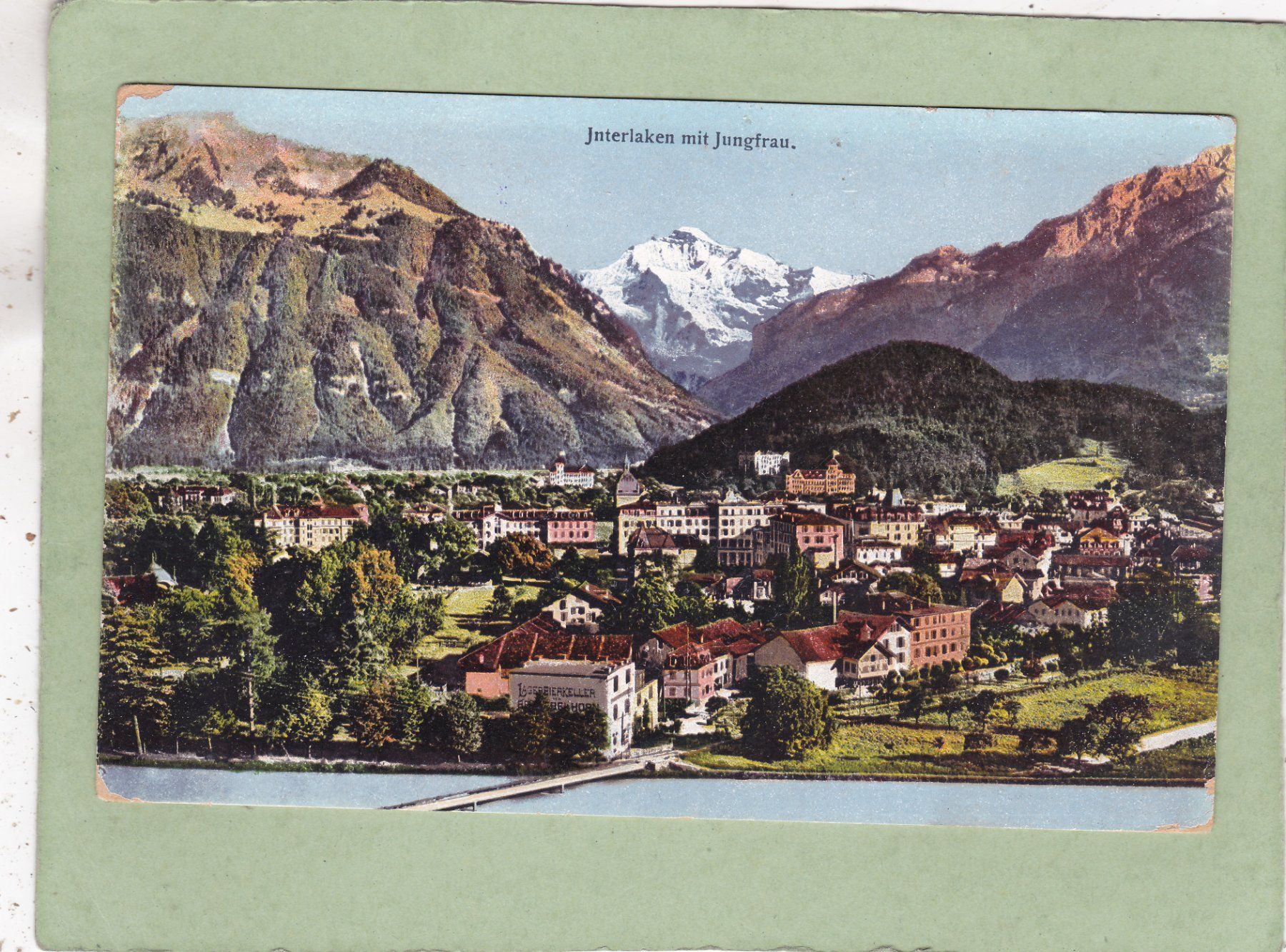 Ansichtskarten: Interlaken mit Jungfrau 1917 – Gebraucht aus Herisau von Lisegrat2008