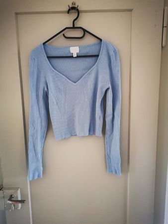 H&M Crop Top, Hellblau, Grösse M, Neuwertig für Frühling!